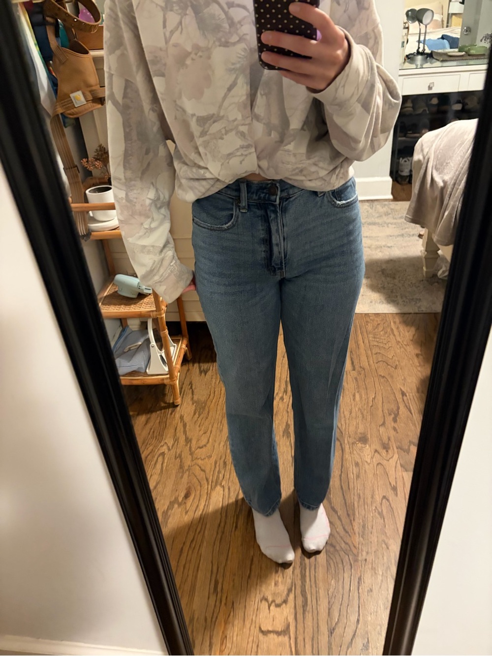 Abercrombie & Fitch Women's Straight Leg Jeans — Medium Blue Wash
